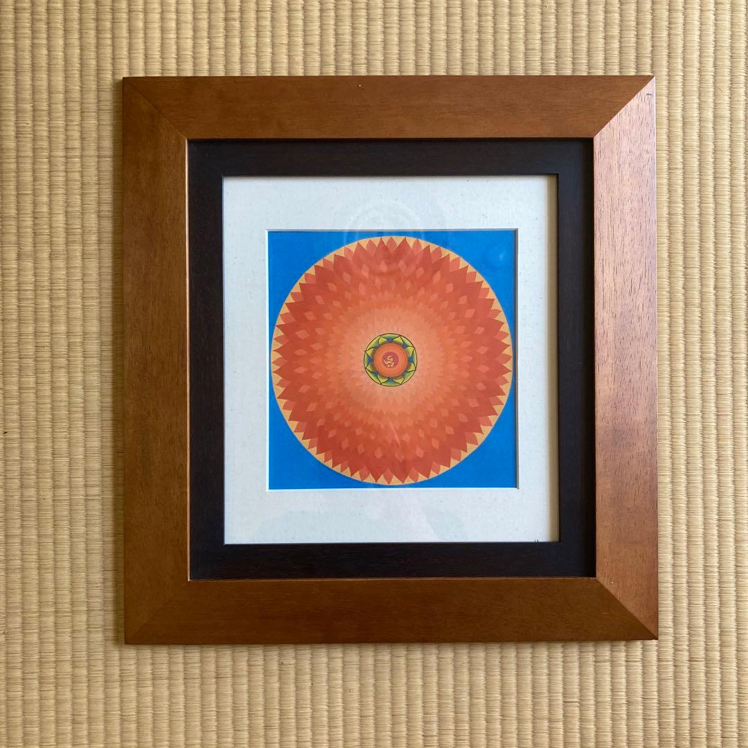 山根須磨子、【曼珠沙華】、希少な額装用画集画、新品高級額 額装付