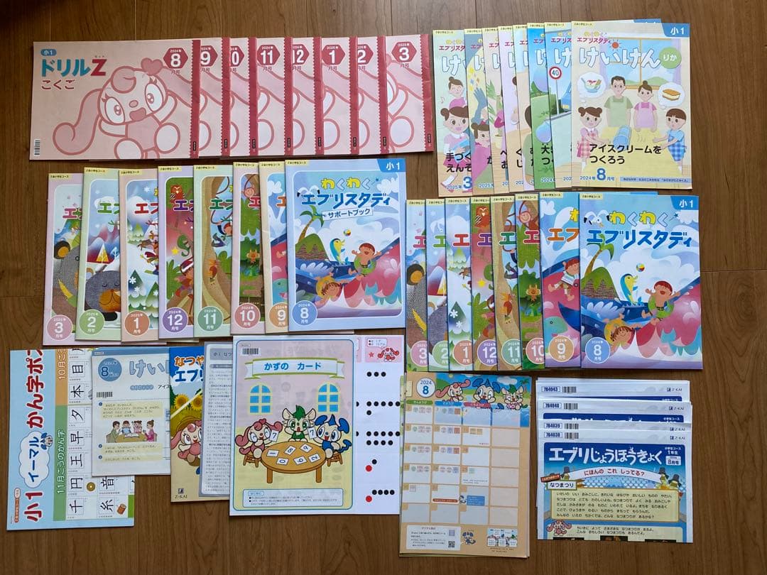 【未記入】 Z会　小1 2024年8月〜2025年3月 エブリスタディ、ドリル他