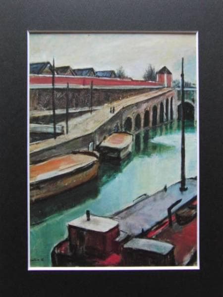 渡辺　祐一郎 、屠殺場、希少な額装用画集より、新品高級額、額装付、状態良好