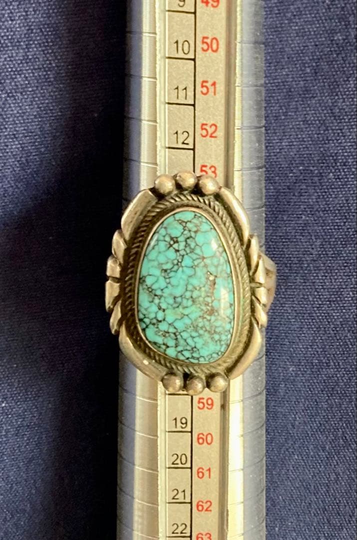 USA89☆スパイダーウェブ17号 ハイグレード ターコイズ リング ナバホ