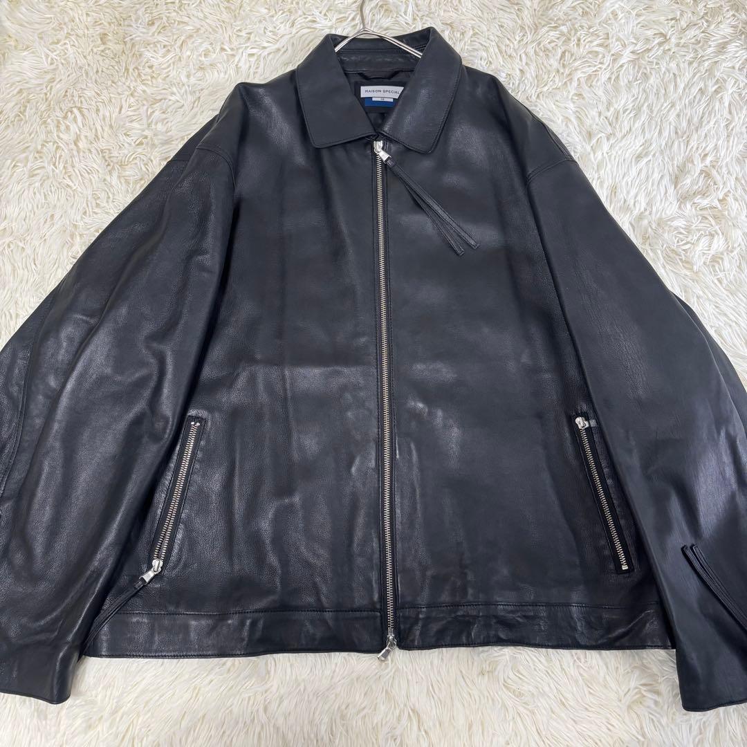 山田涼介着用✨ラムレザープライムオーバー襟付きシングルライダース