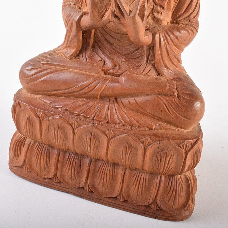 仏教美術 青佑作 白檀彫刻 釈迦座像 仏像 置物 共箱 C 7011 - メルカリ