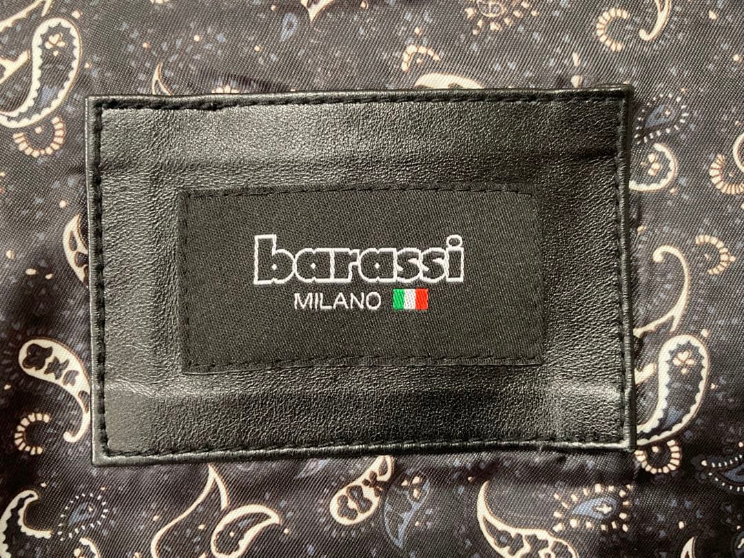 barassi MILANO バラシ ラム革 羊革 レザージャケット ストライプ