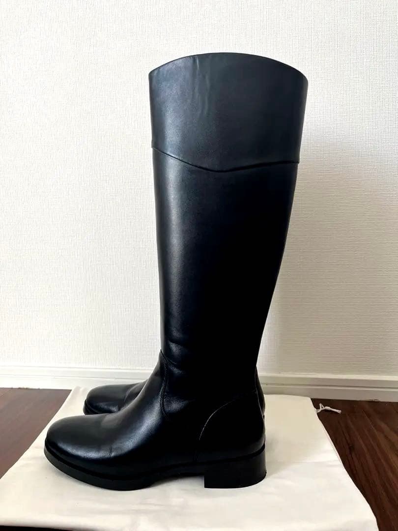 新品⭐︎CUEREN クエルン　本革　BLACK ロングブーツ25.5cm