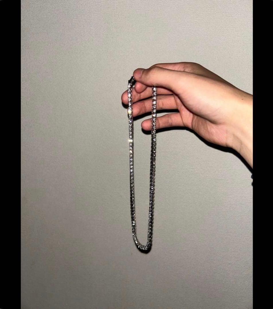 テニスネックレス シルバーゴールド モアサナイト 55cm 4mm - メルカリ