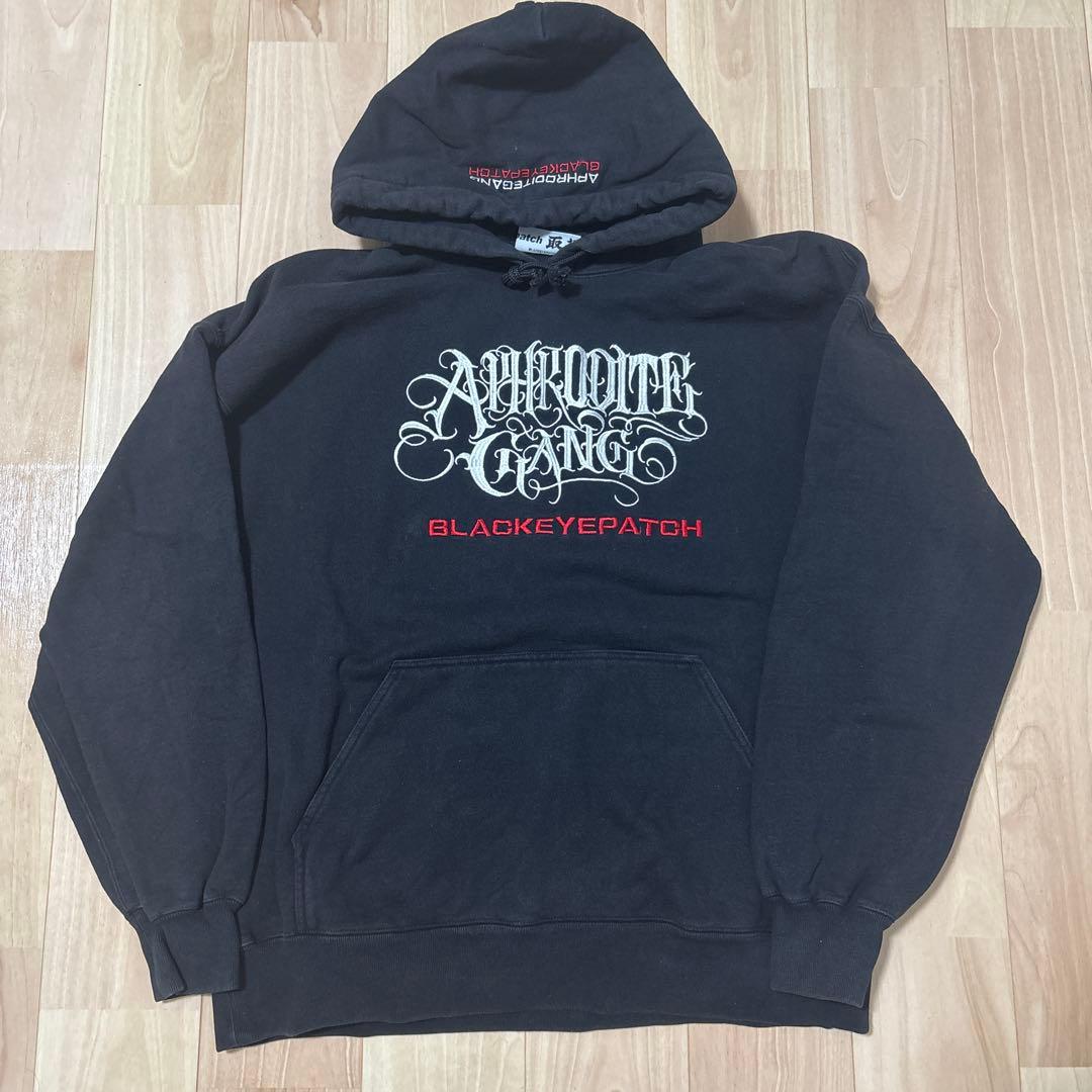 ブラックアイパッチ × アフロディーテギャング　パーカー　舐達磨　ブラック