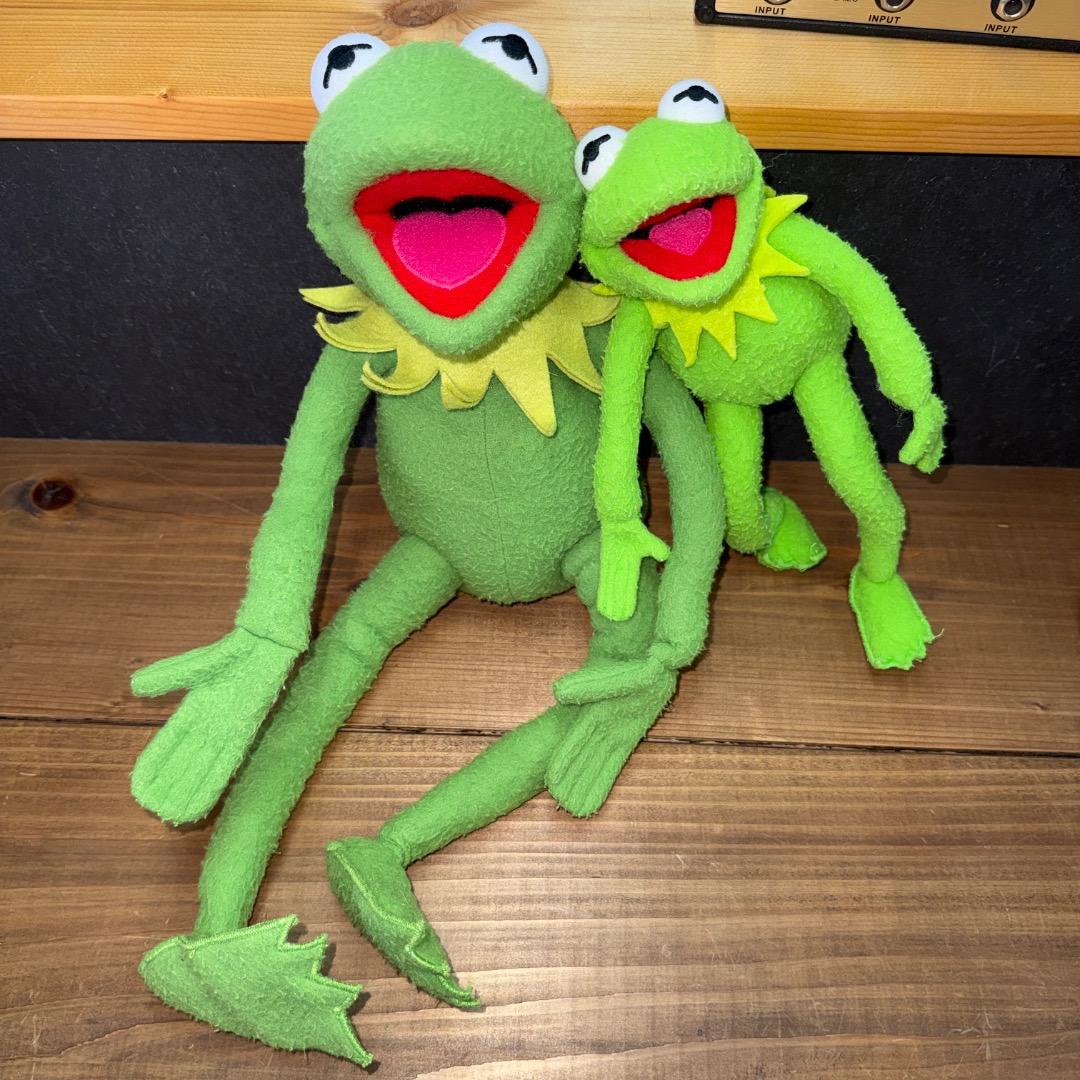 ✨カーミット 親子 ぬいぐるみ Jim Henson 90s✨ Vintage 1976 Fisher Price #850 Kermit the Frog 18” Stuffed Plush