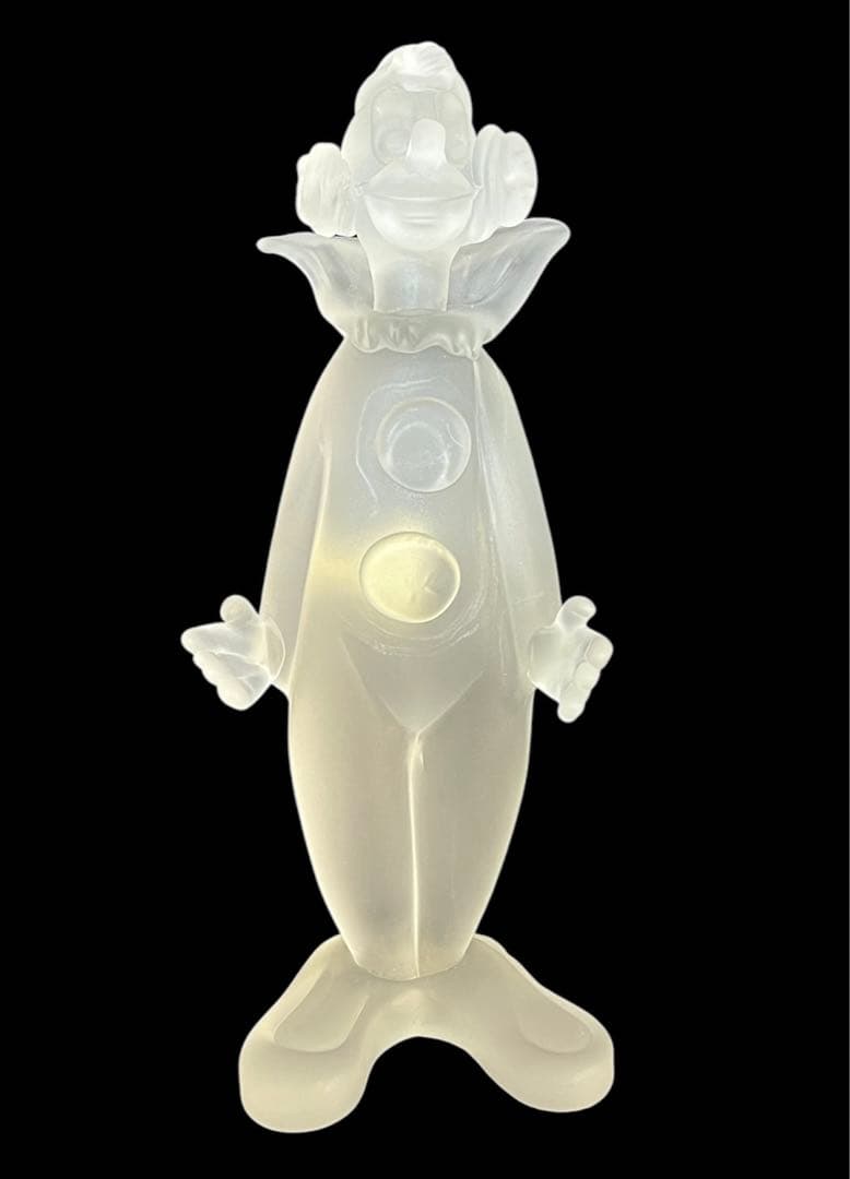 【☆ゆきみだいふく☆】レア！MURANO☆フロストガラス ピエロ人形 置物