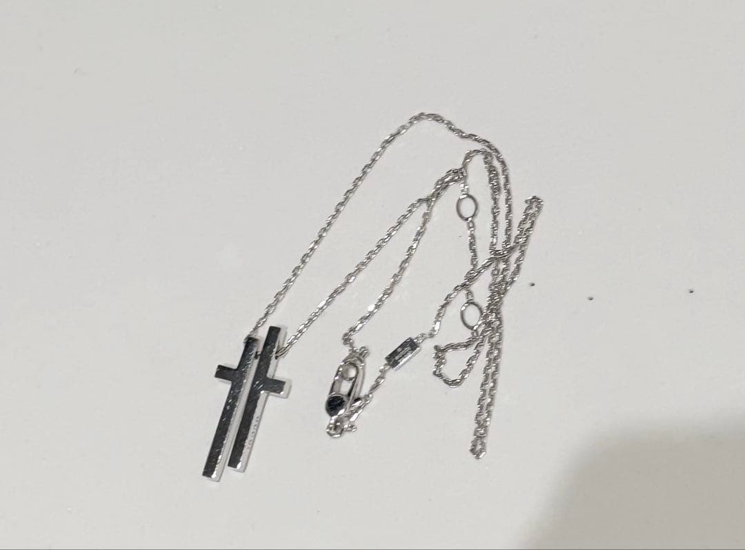 GUCCI セパレートクロスネックレス GUCCI グッチ セパレート クロス ネックレス K18WG ホワイトゴールド