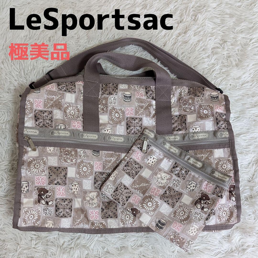 【極美品】レスポートサック ラージ ウィークエンダー　ボストンバッグ テディベア