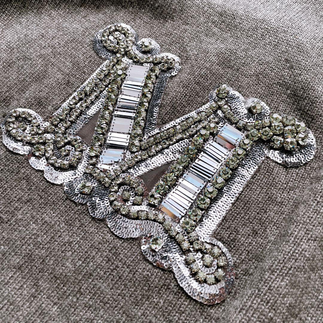 近年✨マックスマーラ PALATO カシミヤ混ウール ニット グレー Mロゴ