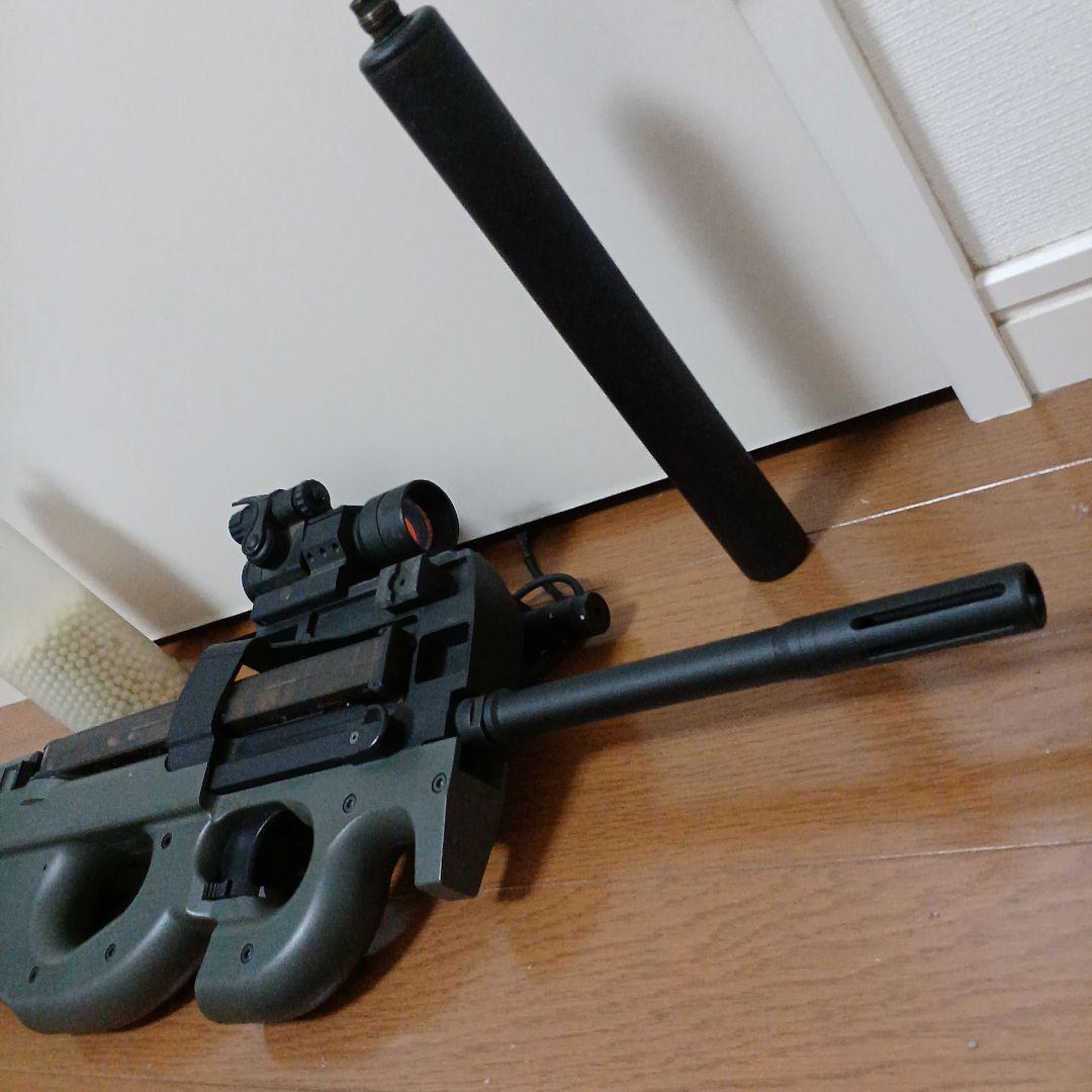 P90ハイサイクル、サイレンサー付き　 スコープ、バッテリーおまけ付き