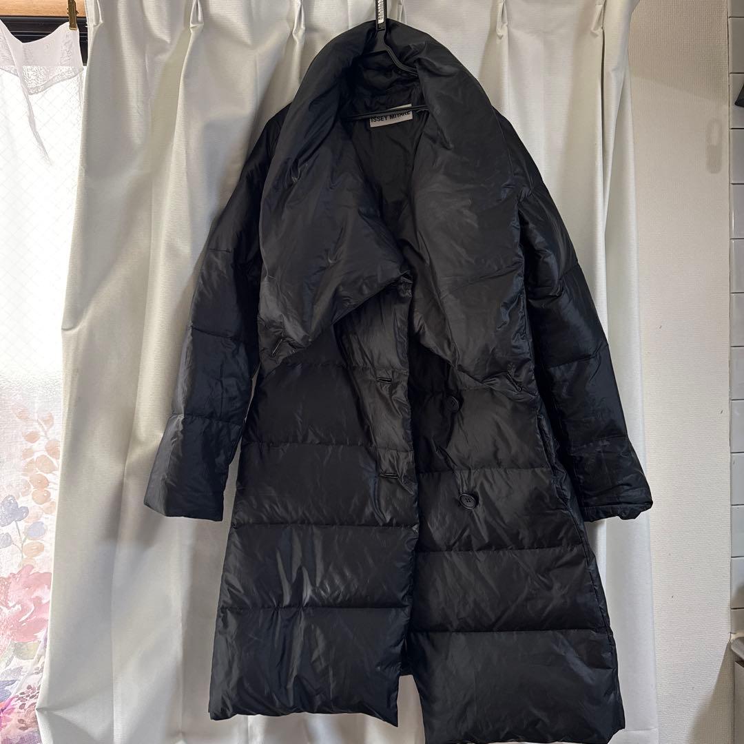 イッセイミヤケ ショールカラー ロングダウンジャケット ダウンコート