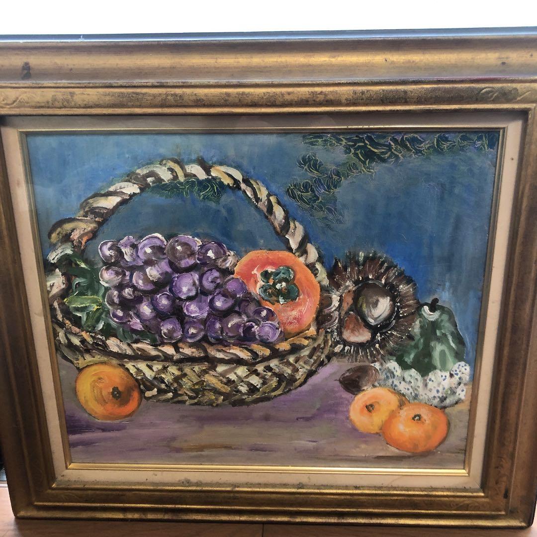 果物の静物画 油絵 果実