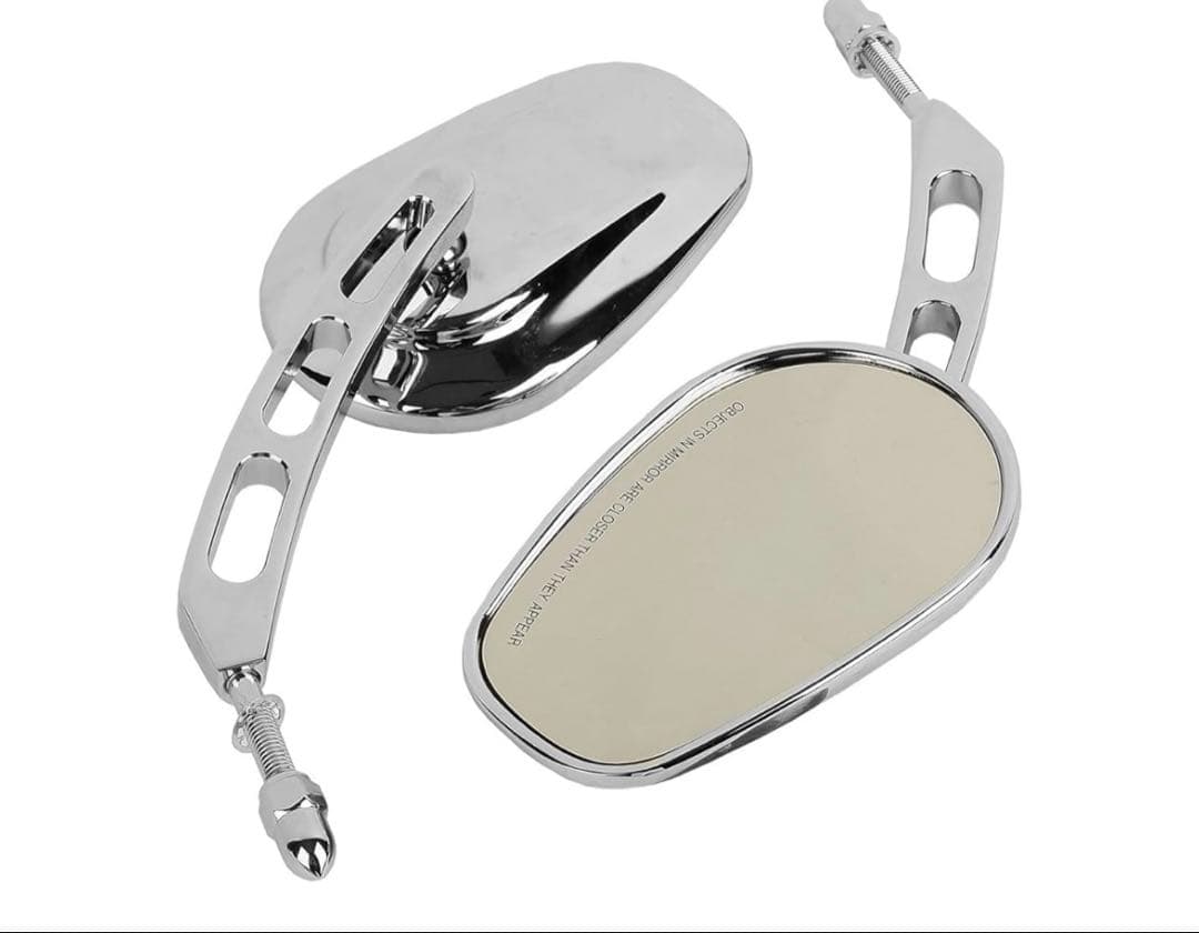 クロム L & R 8mm リアビューミラー Harley FLSTC ハーレー