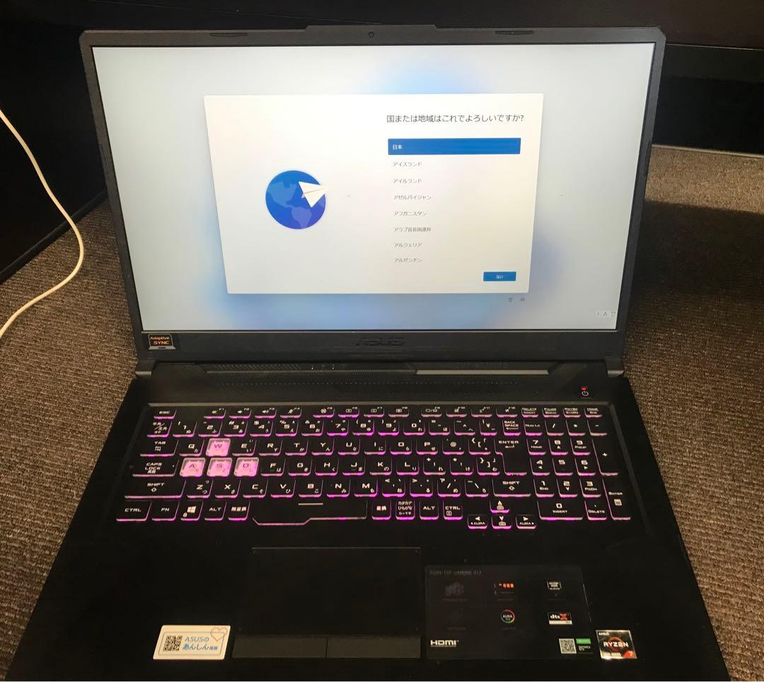 ゲーミングノートPC AMD Ryzen 7 4800H 16GB RAM