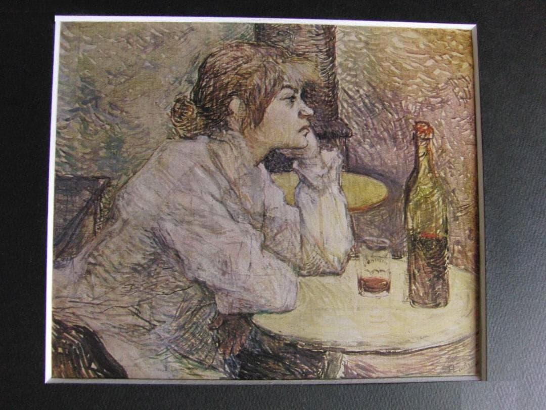 トゥールーズ＝ロートレック、【二日酔い】、希少な額装用画集より