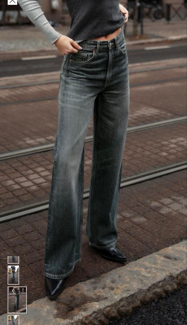 ZARA JEANS TRF EXTRA WIDE LEGハイウエスト 34