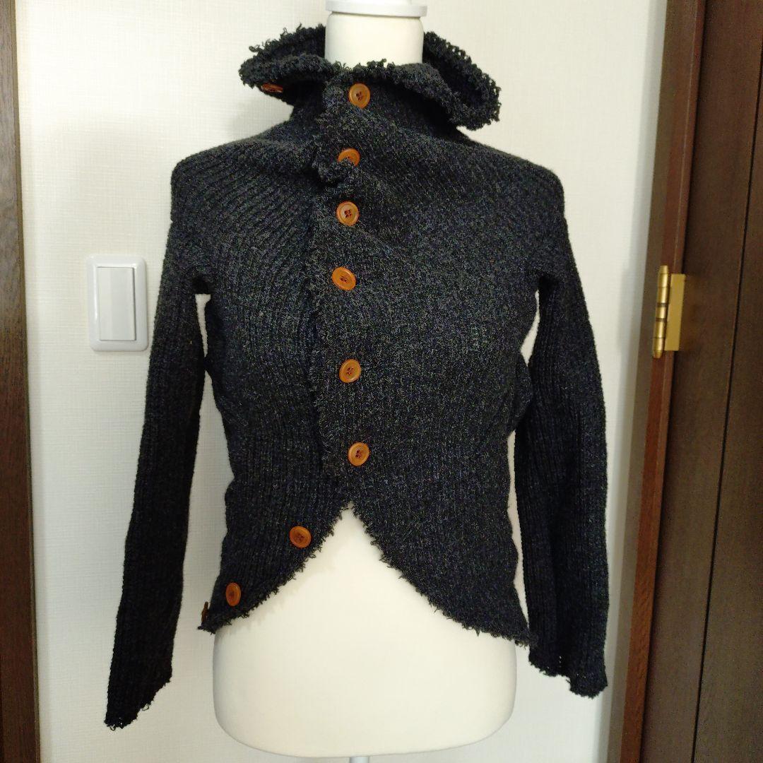 【極美品】AD2002　コムデギャルソン　サークルニット　グレー　変形デザイン