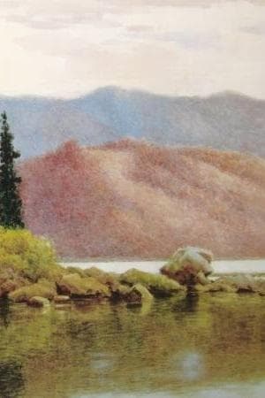 大下藤次郎、【檜原湖の秋】、希少な大判額装用画集より、美品、日本人