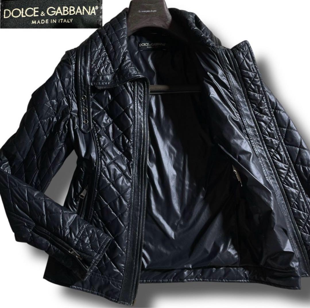 ①ドルチェ&ガッバーナ シングルライダース キルティング ブラック