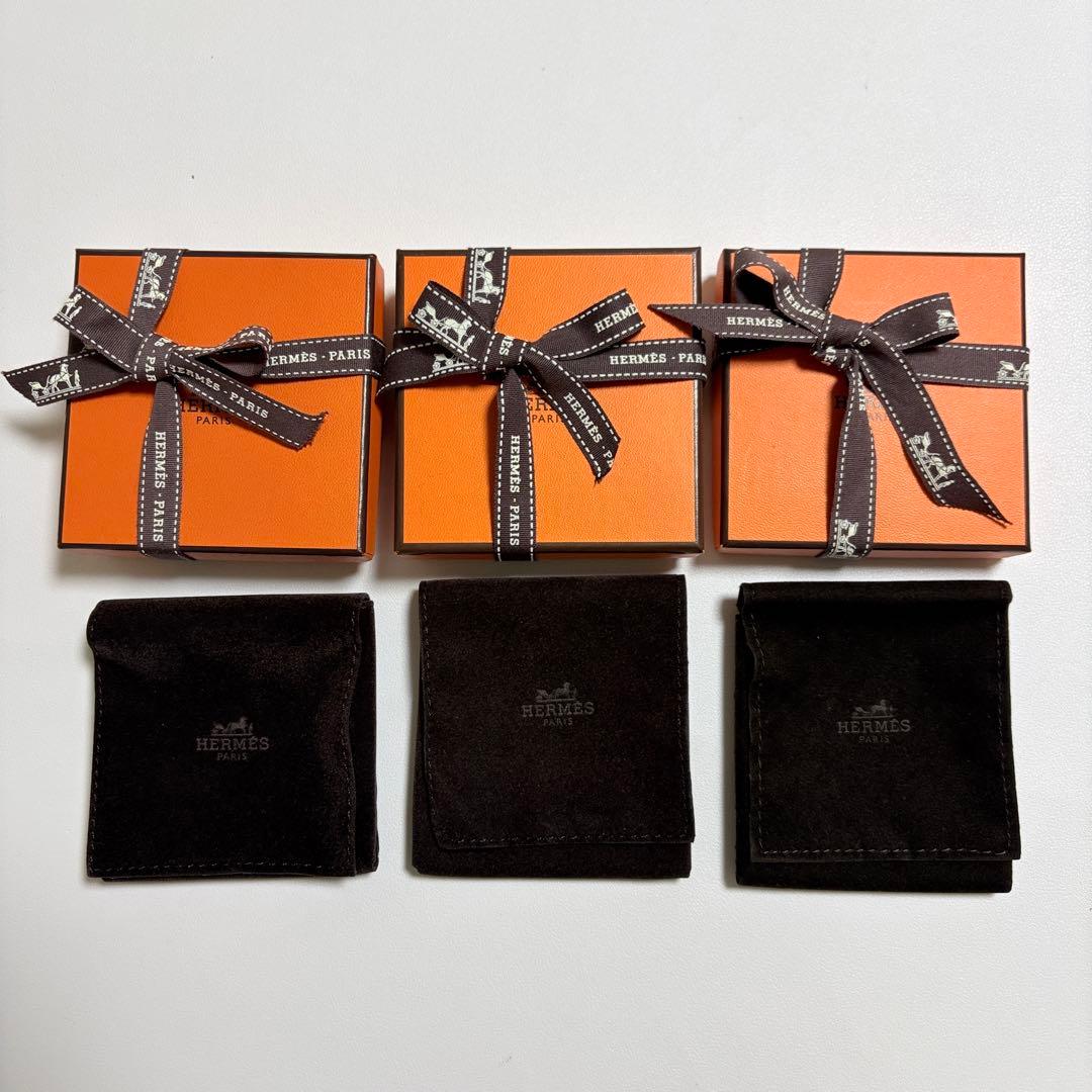 美品　エルメス　ブレスレットケース　3個セット　保存袋　空箱　アクセサリー入れ 美品 エルメス ブレスレットケース 3個セット 保存袋 空箱