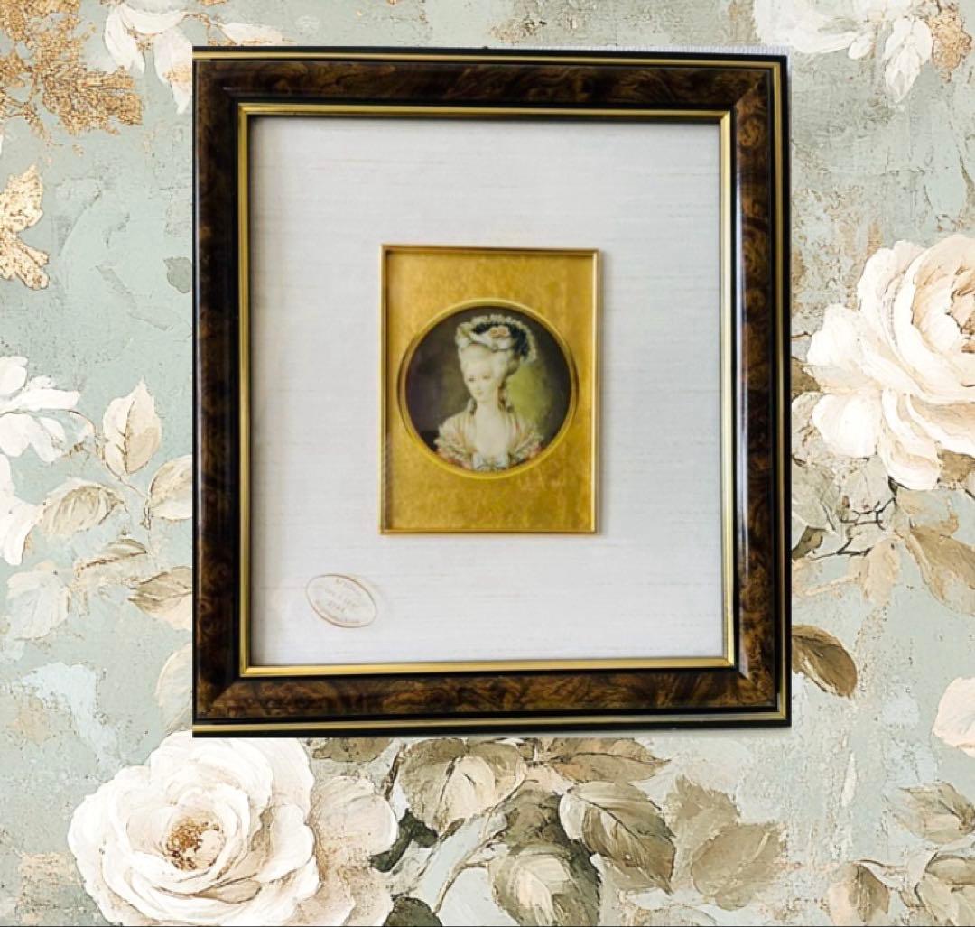 ◆美しい貴婦人画◆ゴールド板使用/アンティーク海外購入品