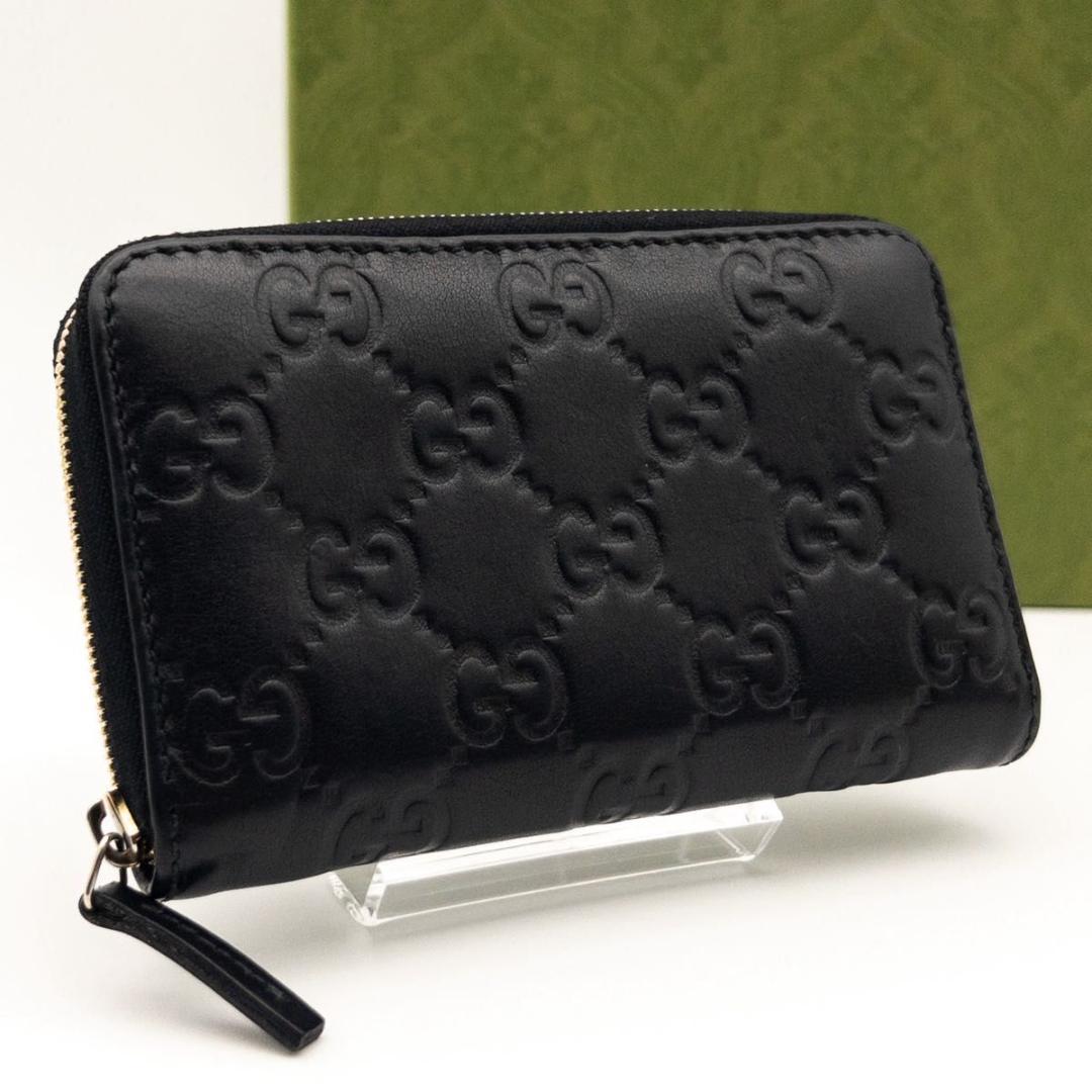 【極美品】GUCCI シマ　ケース　小銭入れ　黒