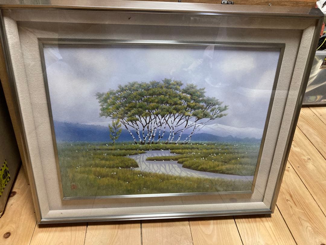 沢田契『尾瀬の朝』P10号／額装 絵画 東美社 Amazon.co.jp: 沢田実『尾瀬の朝(P10号)』日本画 風景画 湿地 おぜ