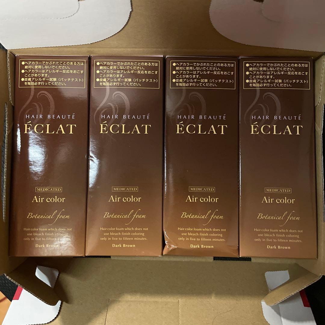 [未使用]ヘアボーテ エクラ ボタニカル エアカラーフォーム　ダークブラウン4箱