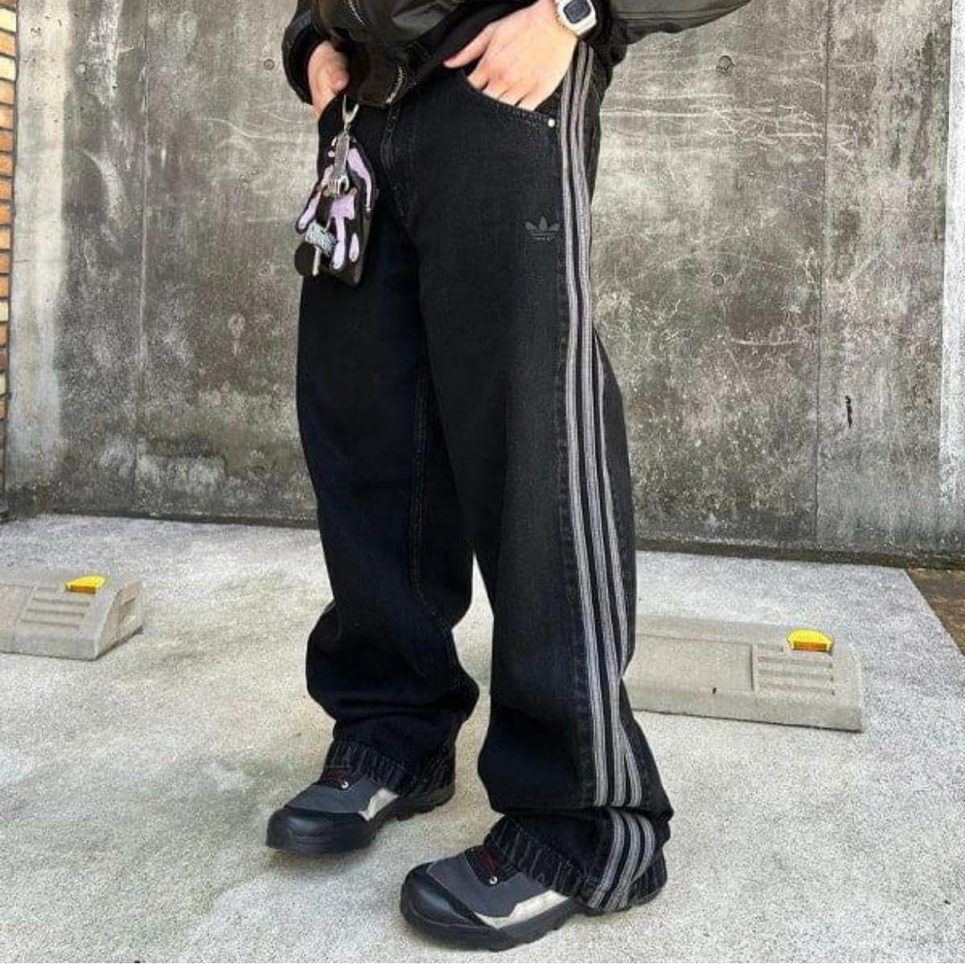 adidas アディカラー デニム スリーストライプス トラックパンツ