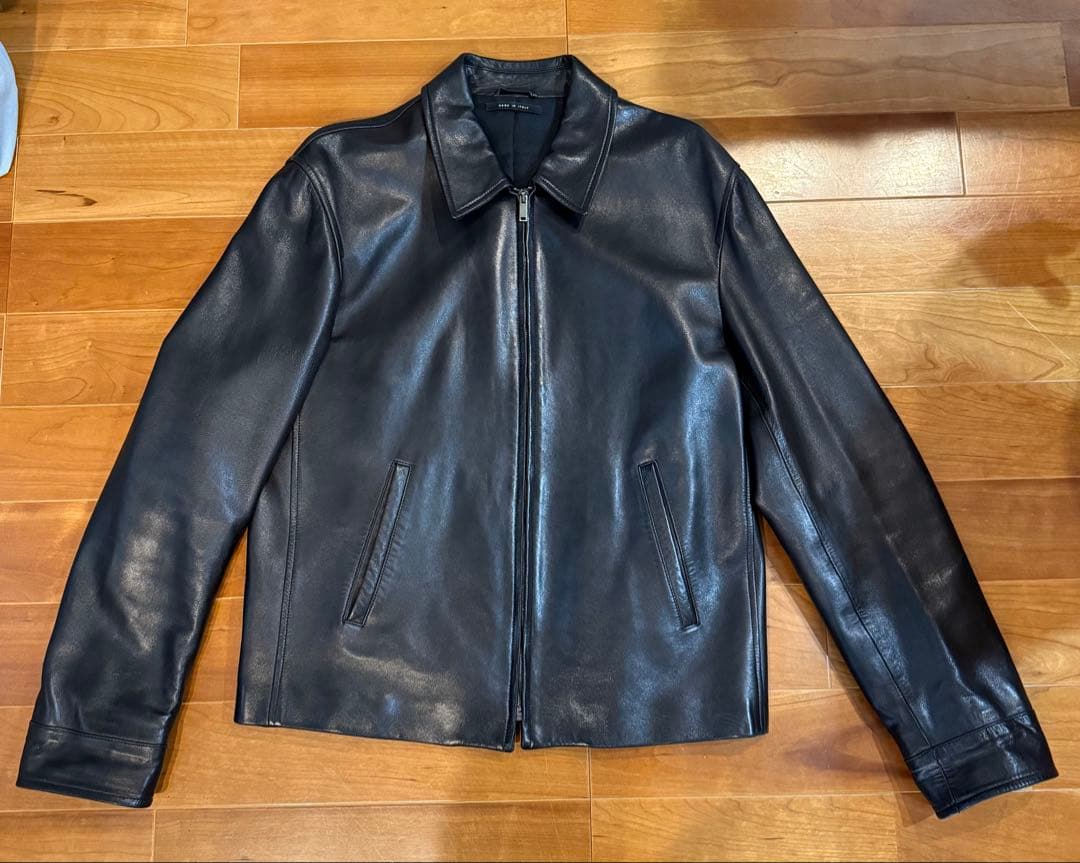 グッチ　GUCCI　シングルレザージャケット　サイズ50 羊革