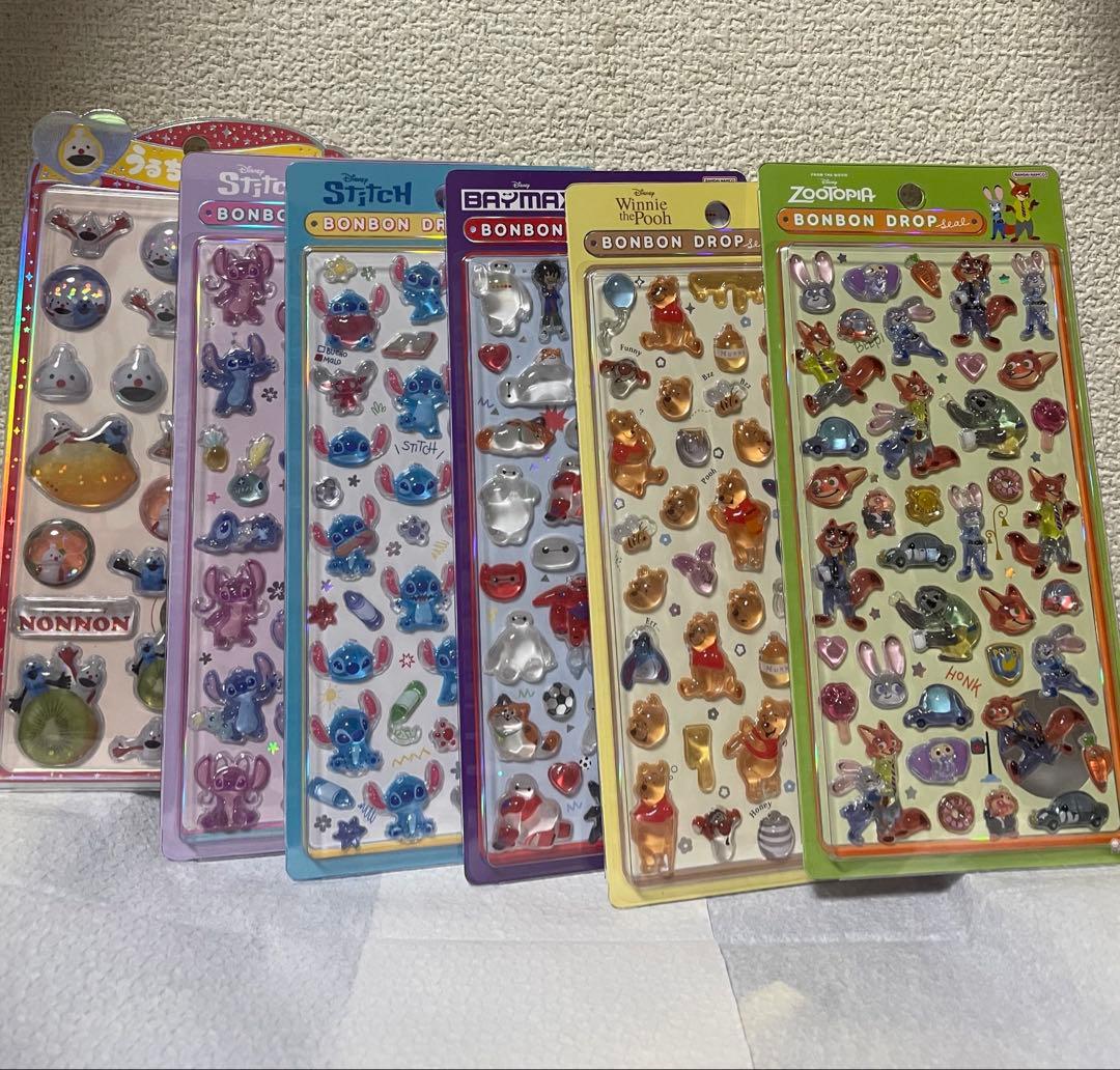 【正規品】ボンボンドロップシール ディズニー6枚セット
