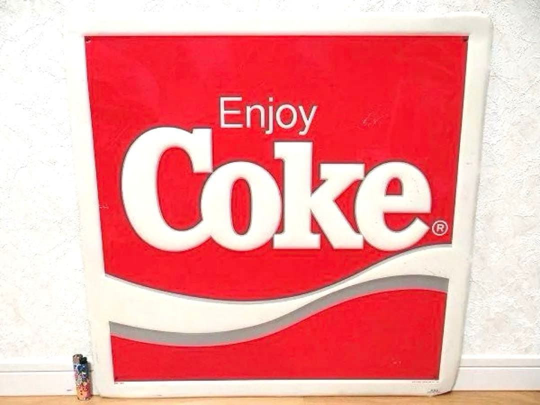 80年代 ビンテージ コカ・コーラ 看板 ホーロー 旧車 ガレージ 昭和 当時物