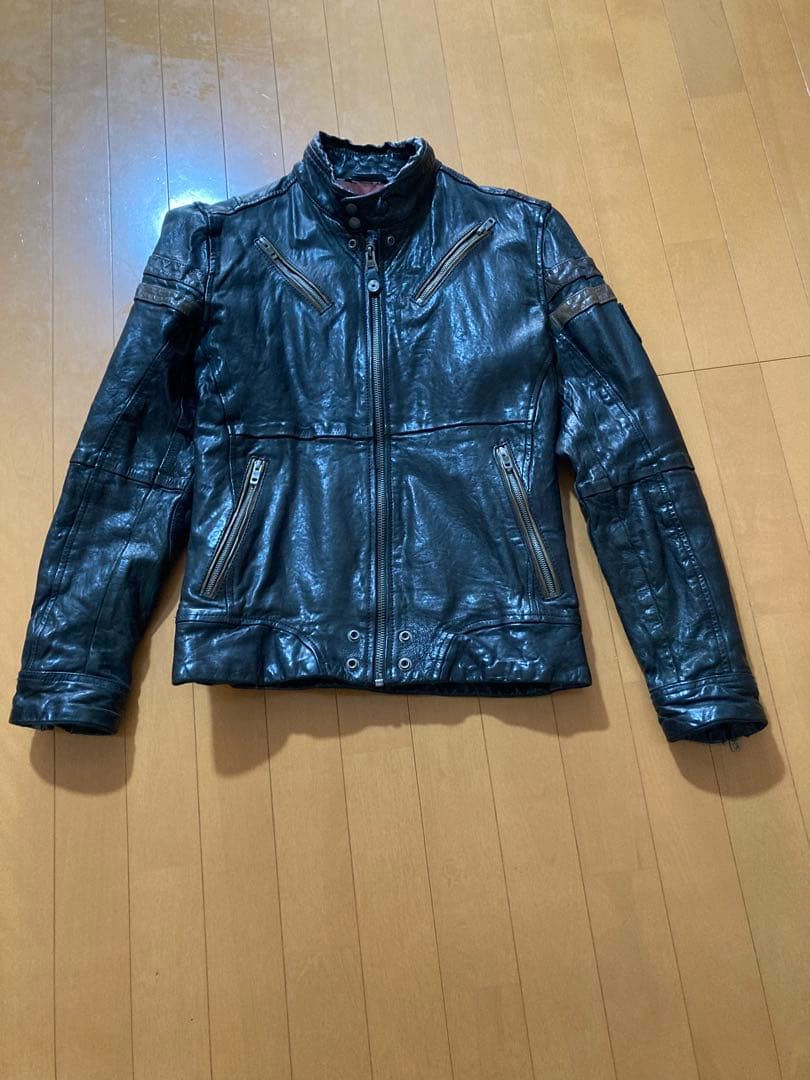 ディーゼル　羊革レザージャケット　革ジャン　S