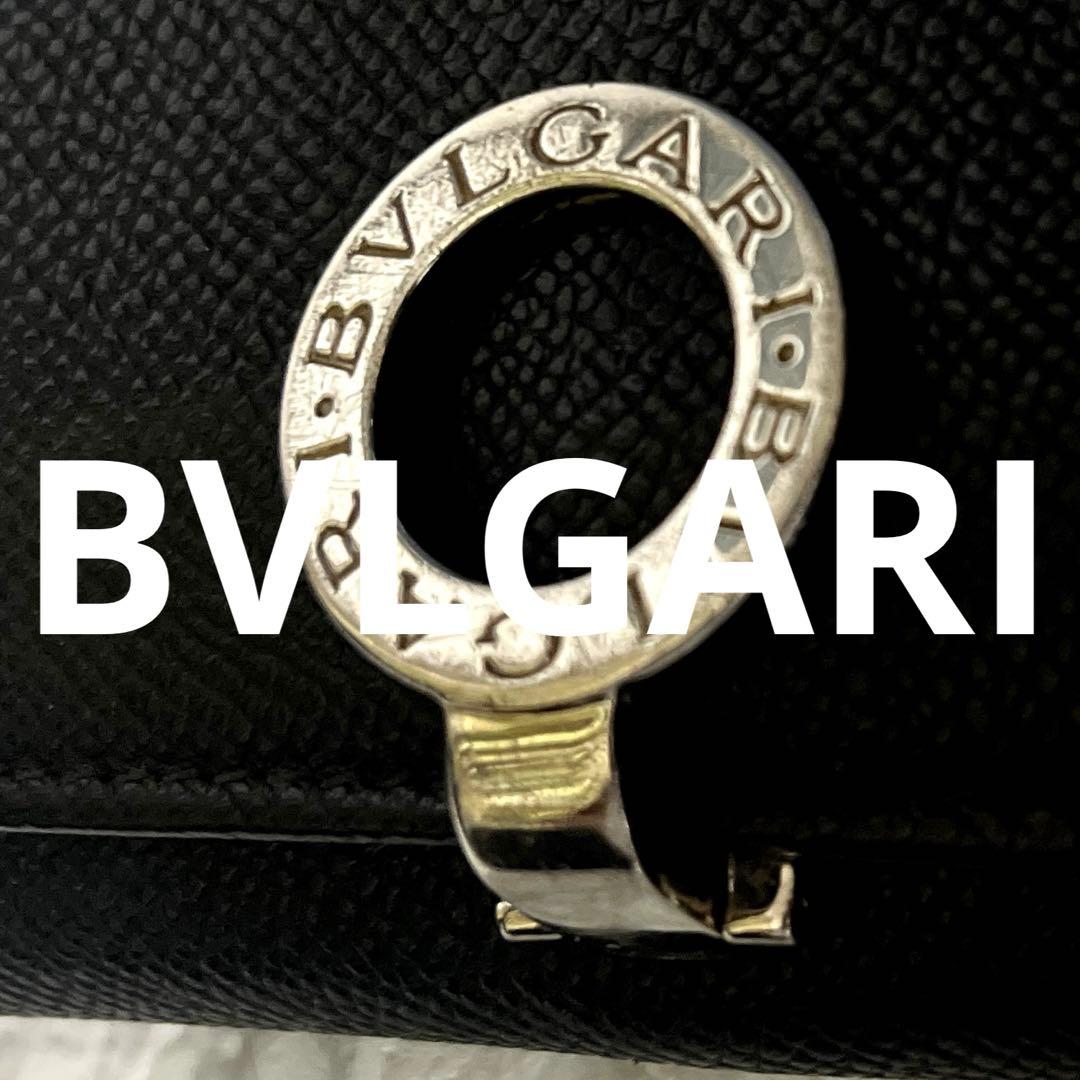BVLGARI ロゴクリップ　長財布　ブラック　美品　クレインレザー