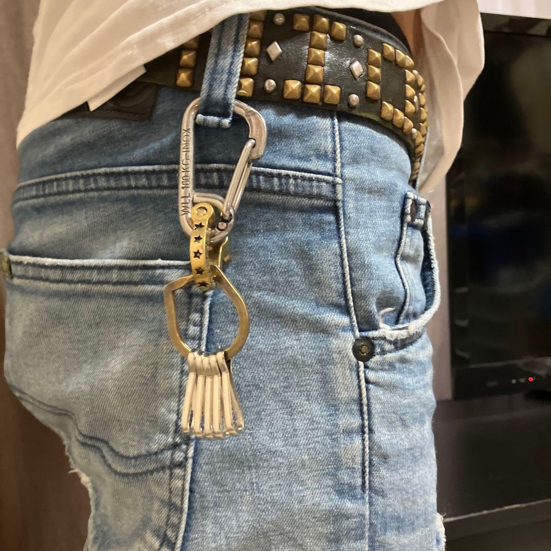 WICHARDカラビナ ホースシューキーリング&シャックル使用 キーホルダー