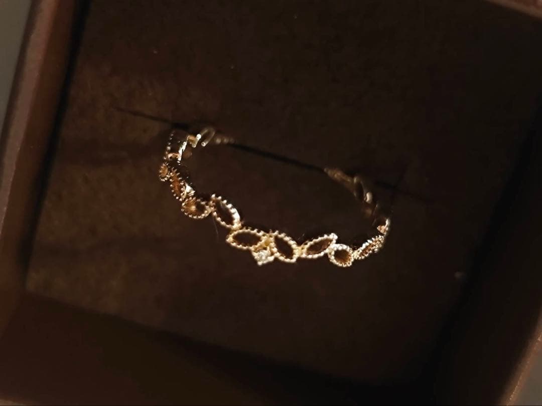 k*o様 agete K10 ダイヤモンド リーフモチーフ リング 9号