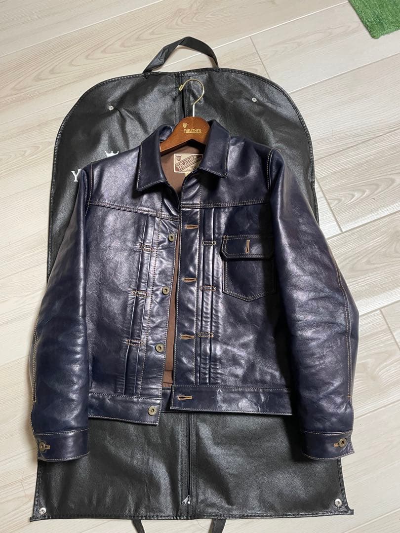 Y'2 LEATHER IB-140 インディゴホースGジャン