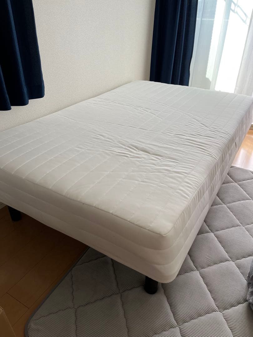 【Siro】【無印良品】マットレス 高密度ポケットコイルセミダブル脚付き 脚付マットレス・高密度ポケットコイル・セミダブル（スチールメッシュ