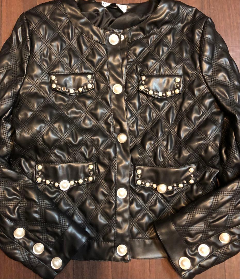 ライダース　中綿　CHANEL ノベルティ　ジャケット　右ポケ上パール一個無し