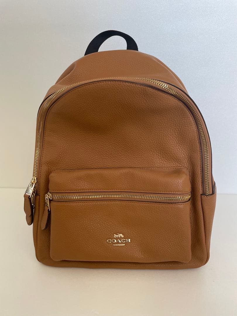 コーチ　COACH レザーバックパック　キャメル