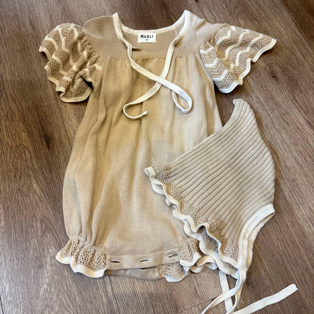 MABLI 小人ロンパース　ボンネット付き18m