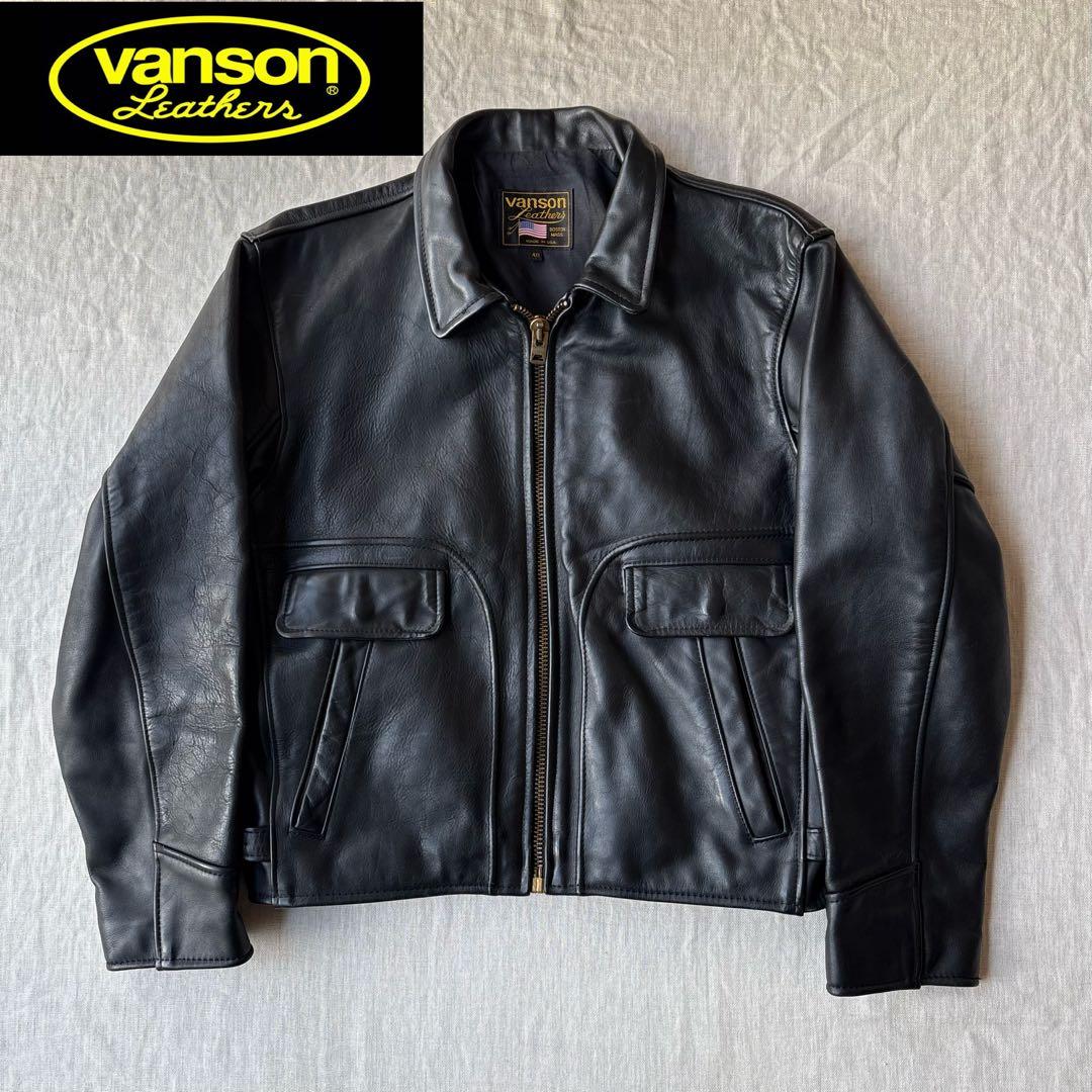 VANSON バンソン TALON 襟付き シングルライダース 希少 40