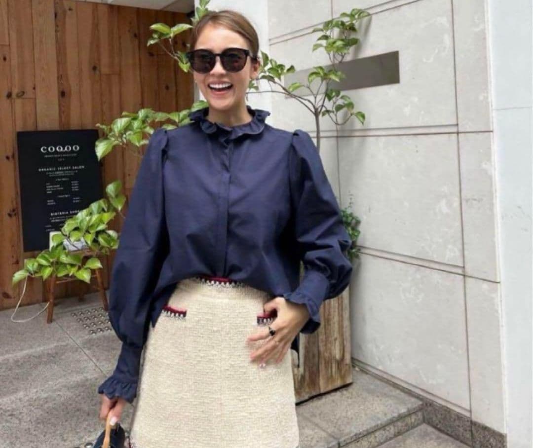 ロージーモンスター　ルミエールブラウス　フリルカラー ブラック FREE