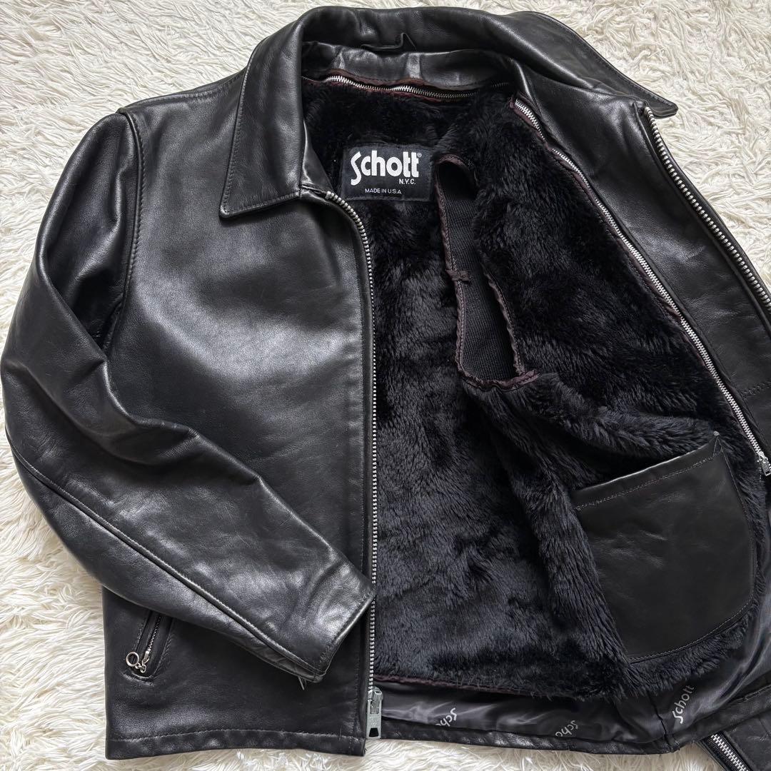 schott 642 レザージャケット　シングルライダース　USA製 40 黒