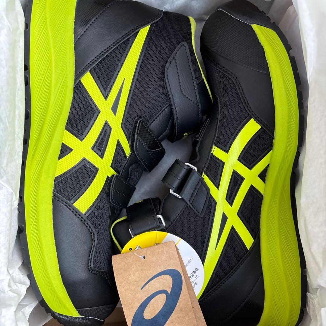 【新品未使用】asicsアシックス ウィンジョブ ハイカット 安全靴 黒黄緑