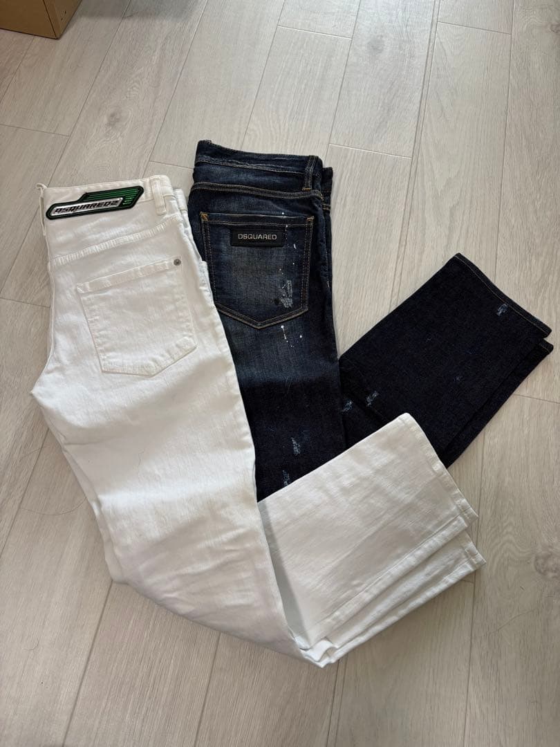 DSQUARED2 ホワイト スリムフィット デニム 42 2点セット