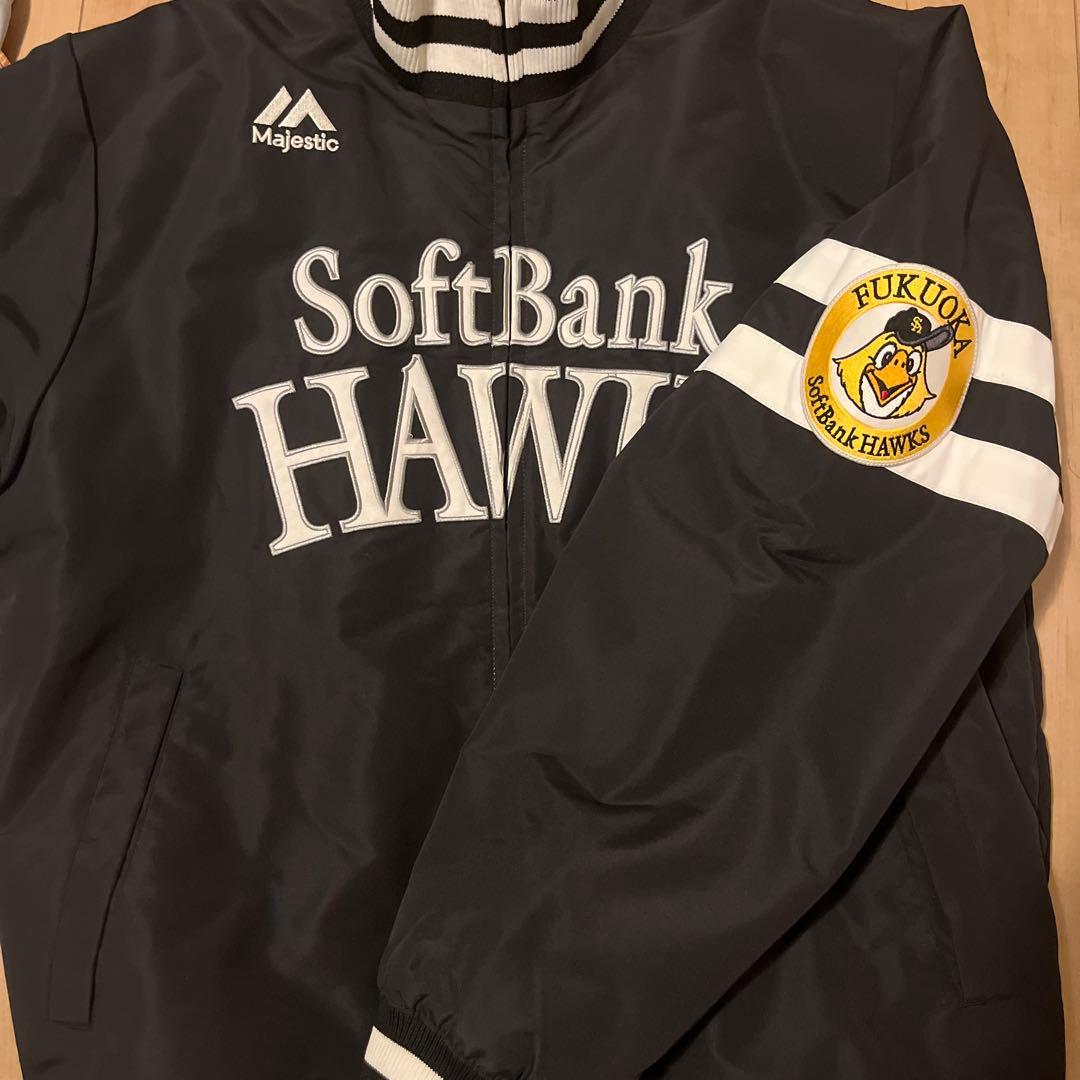 極美品！希少Majestic 福岡ソフトバンクホークス スタジャン レプリカL