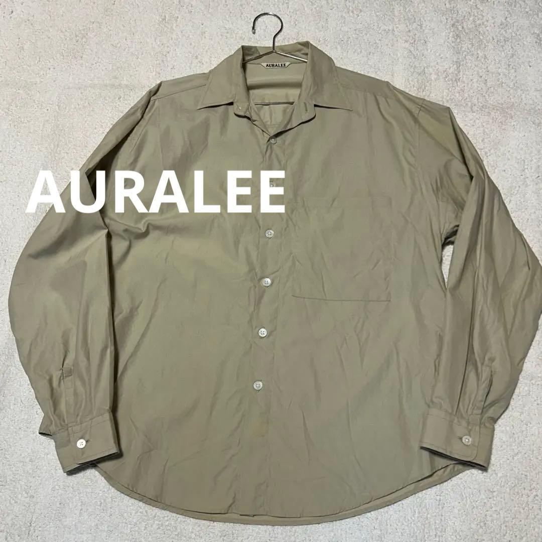 オーラリー AURALEE ビッグシャツ ウォッシュドフィンクスツイルシャツ　L